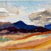 Iceland Foot of mount Namafjall looking south evening 23x14cm watercolour