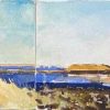 Iceland from Osland Hofn watercolour diptych 14x76cm