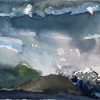 Iceland storm over Hafrafell Skaftafell watercolour 28x19cm