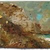 Watton Cliff with COBALT TURQUOISE 15x20cm site material and gouache on card