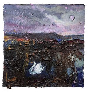 WETLAND NOCTURNE. Acrylic and wetland materials on cotton rag paper