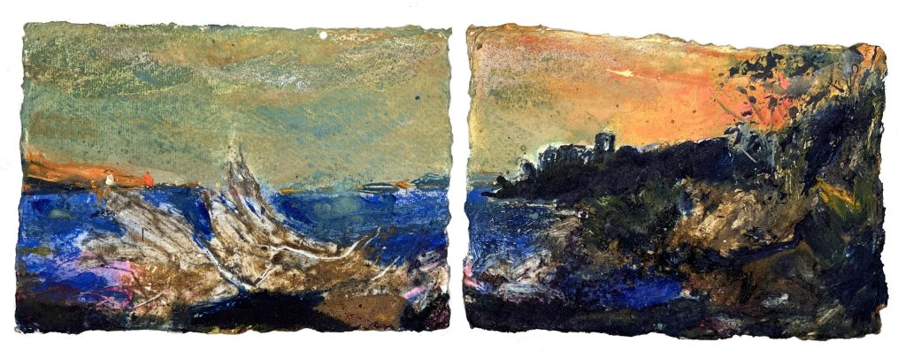 Sandsfoot Sunset, Weymouth. diptych